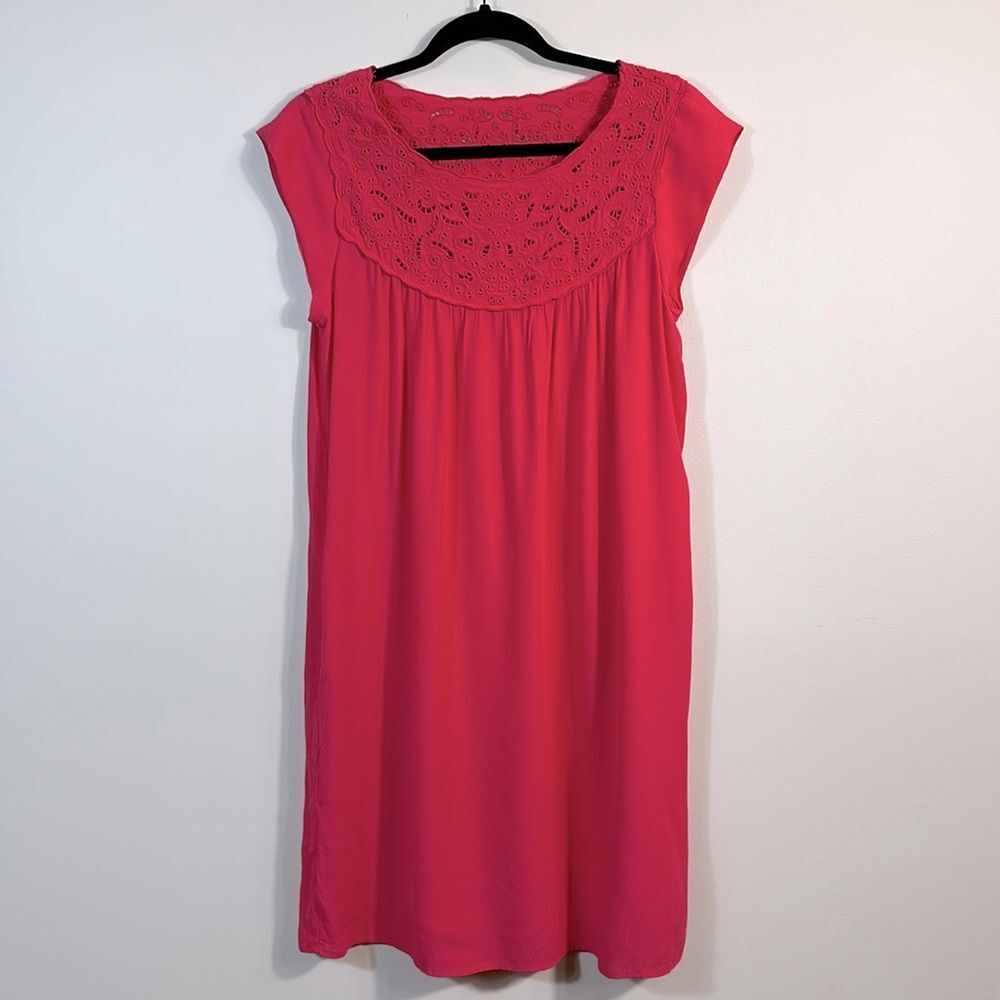 Carolina Belle Montreal Hot Pink Barbie Feminine Eyelet Women Mini Dress Size 4